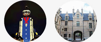 Links de Peperbus en rechts het Markiezenhof