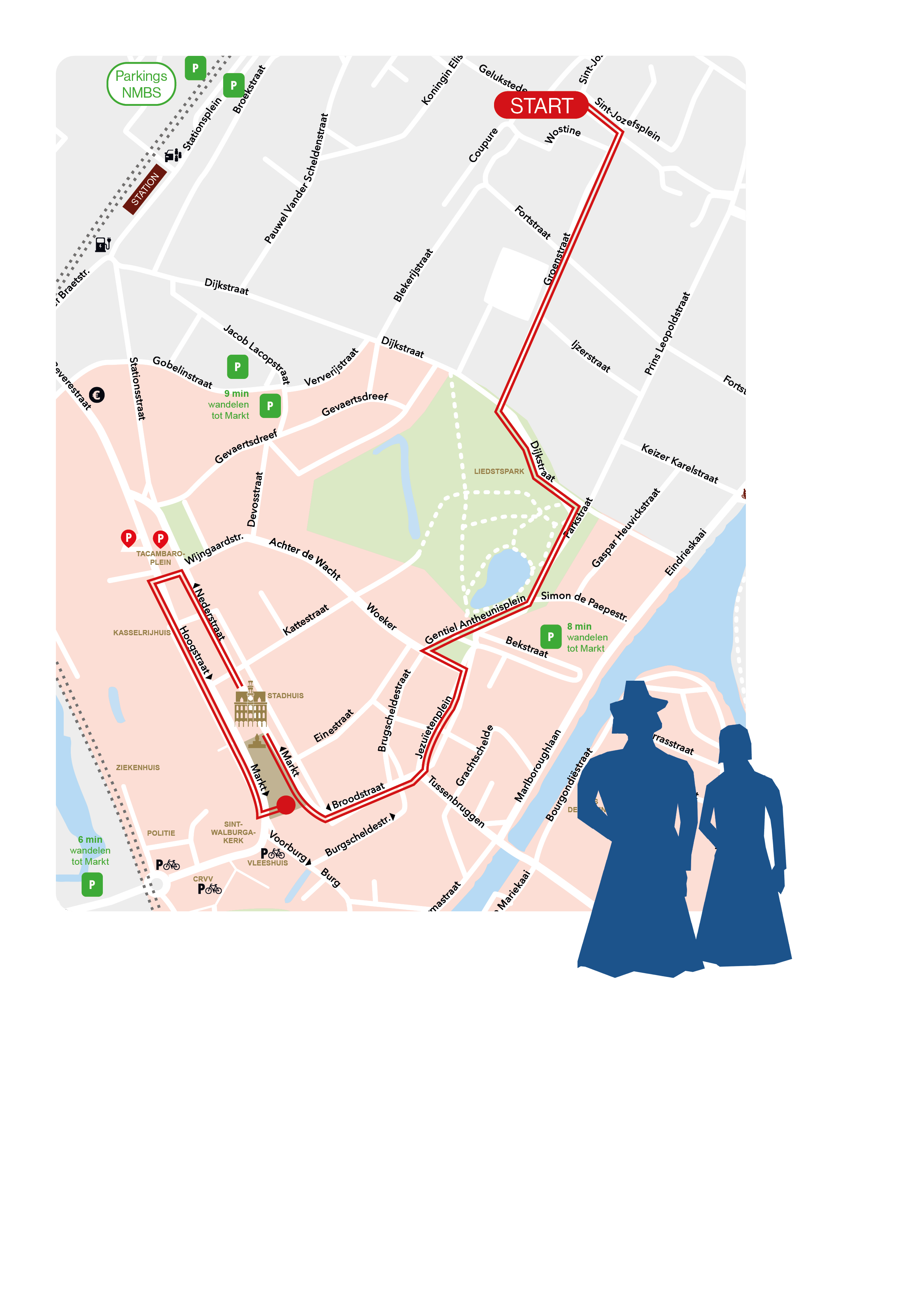 Kaart Reuzenstoet Oudenaarde 2026