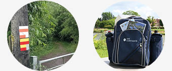 De stationswandeling van Ronse naar Oudenaarde en een picknickrugzak van stad Oudenaarde