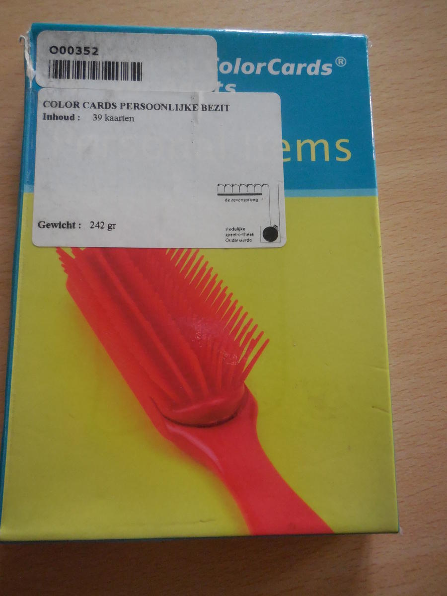 Color cards persoonlijk bezittingen
