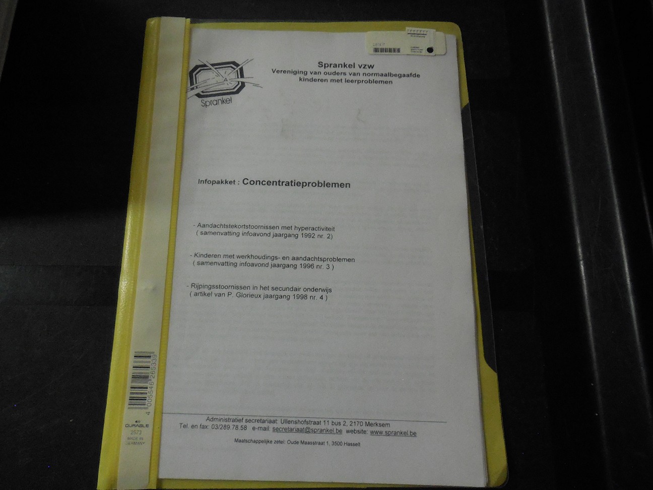 Infopakket concentratieproblemen 