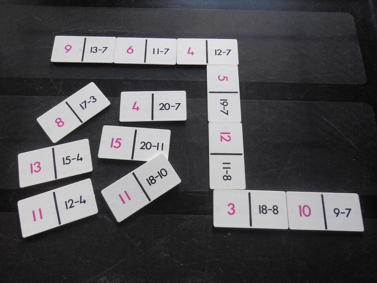 Domino: aftrekken tot 20