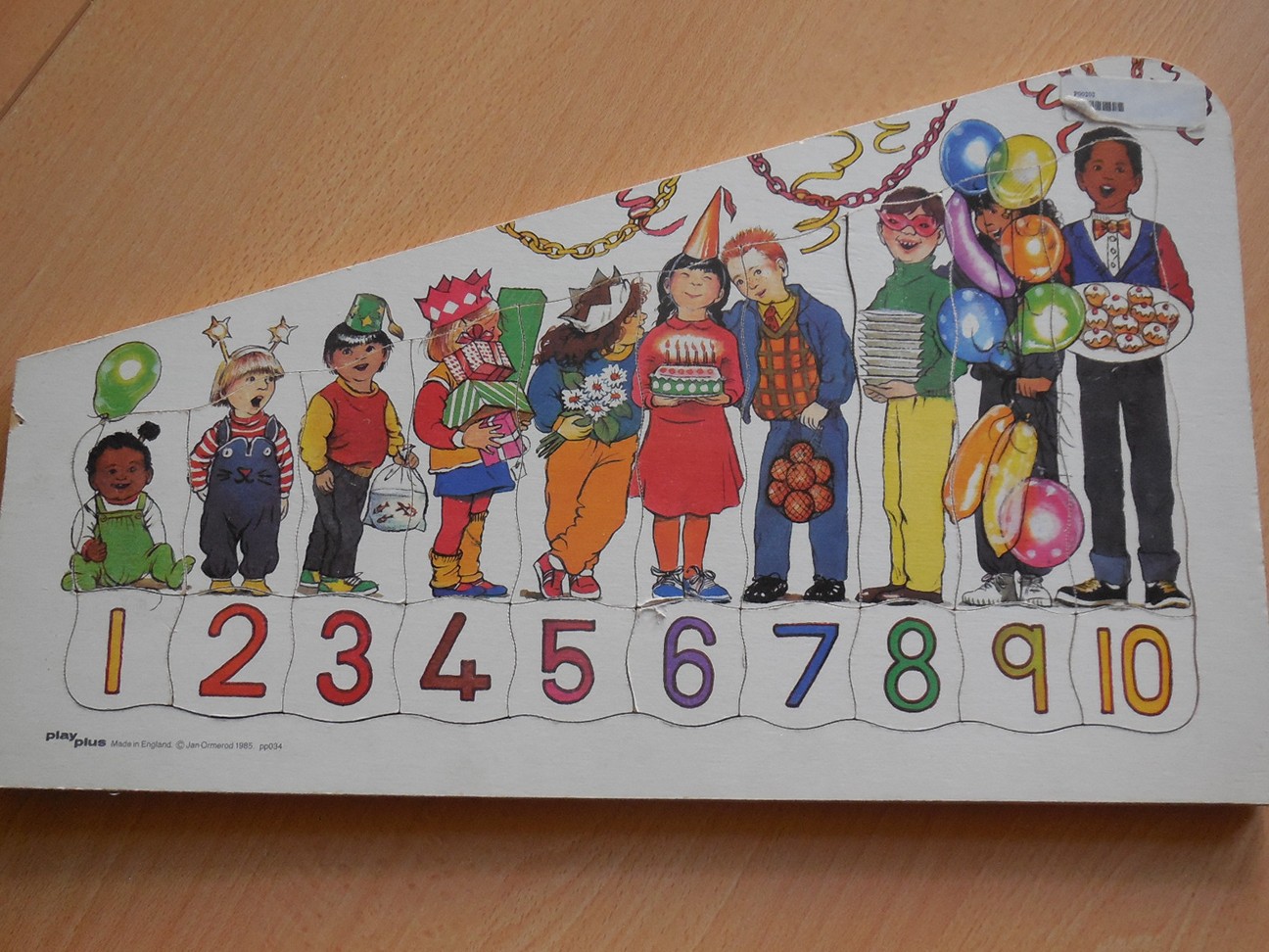 Verjaardagspartypuzzel 1 tot 10