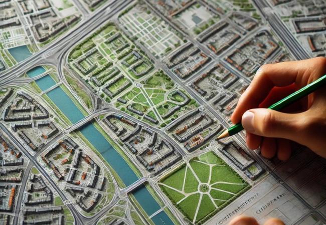 Stadsplan, gemaakt met AI