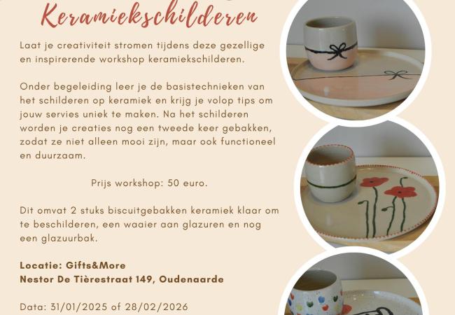 Keramiekschilderen van tapasset © Annelies VDB