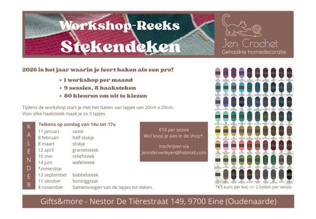 Workshopreeks Stekendeken haken © Evy Van Wayenberge