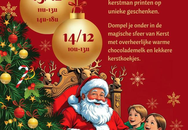 Ontmoet de kerstman en laat jouw foto printen op topcadeaus. © Evy Van Wayenberge