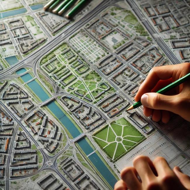 Stadsplan, gemaakt met AI